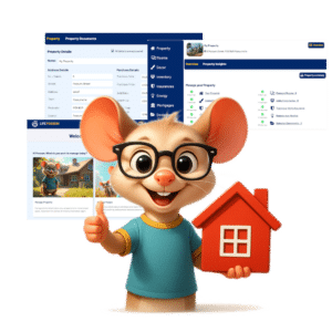 Smiling possum holding a house and showing how Life Possum helps him get organised