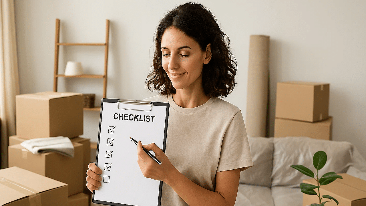 A lady holding a Life Possum checklist to help her sell her home